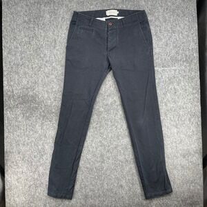 Wings + Horns Pants Mens 31 Chino Blue Slim Fit Button Fly